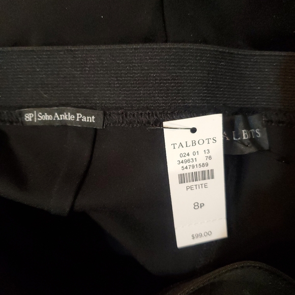 Talbots Black High Waisted Skinny Leg‎ Ankle Pants Size 8P - Picture 7 of 8